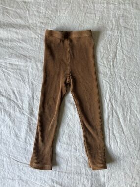 Ribbed Brown Leggings